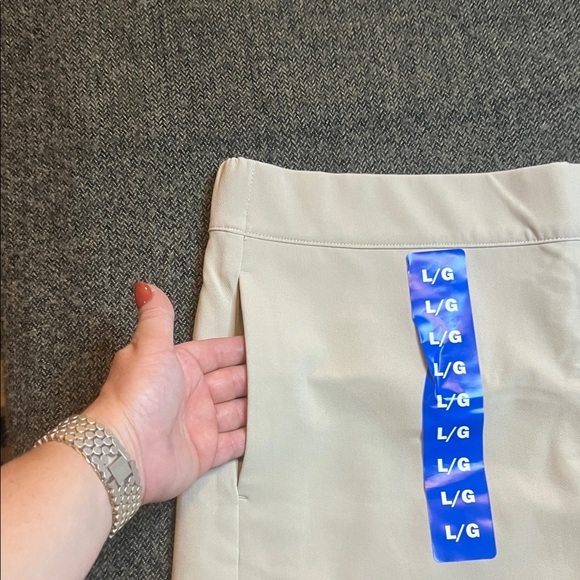 NWT Frank And Oak Beige Skort Shorts sz L Recycled Polyester - Picture 4 of 9